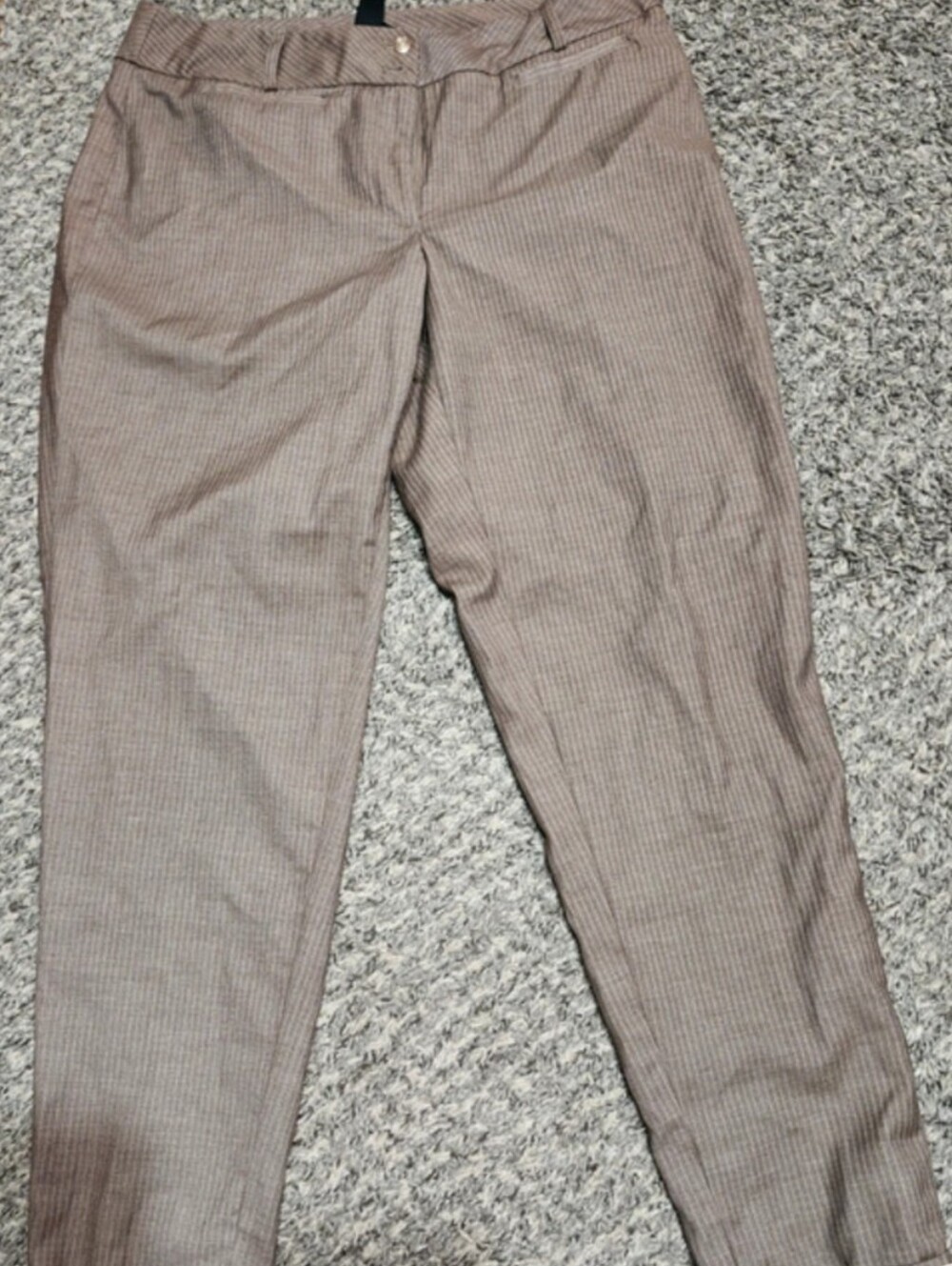 Women’s Taupe Pinstripe Dress Pants